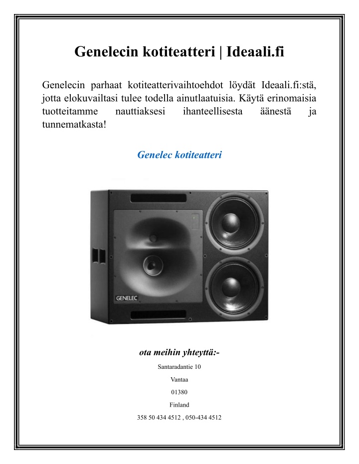genelecin kotiteatteri ideaali fi n.w