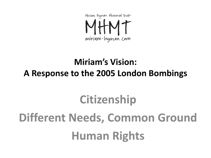 Human Rights: Lessons from Miriam's Vision
