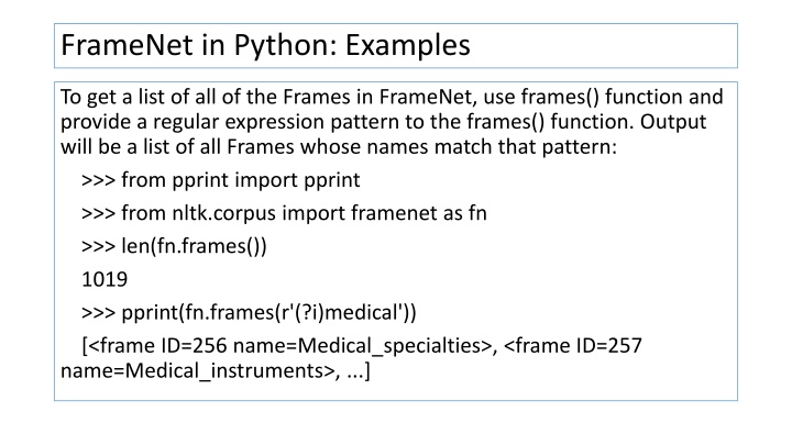 Working with FrameNet in Python