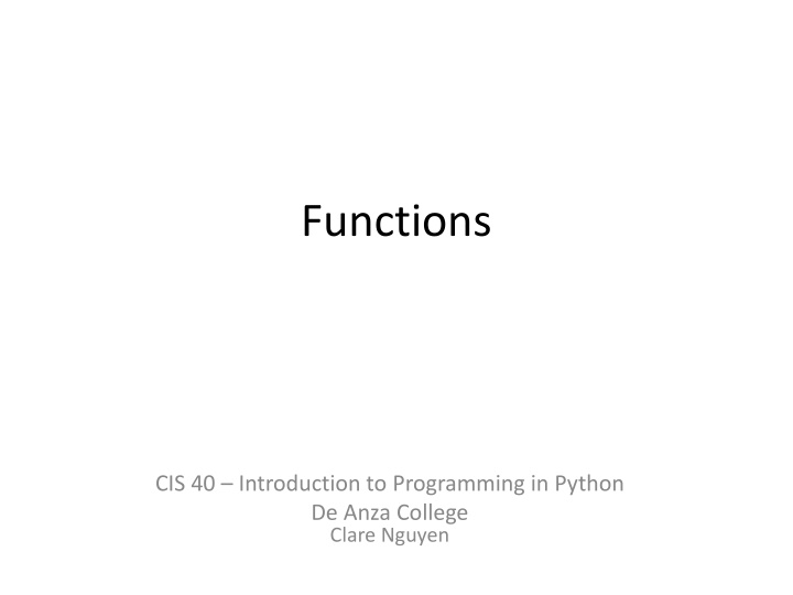 Introduction to Python Functions: Overview and Usage