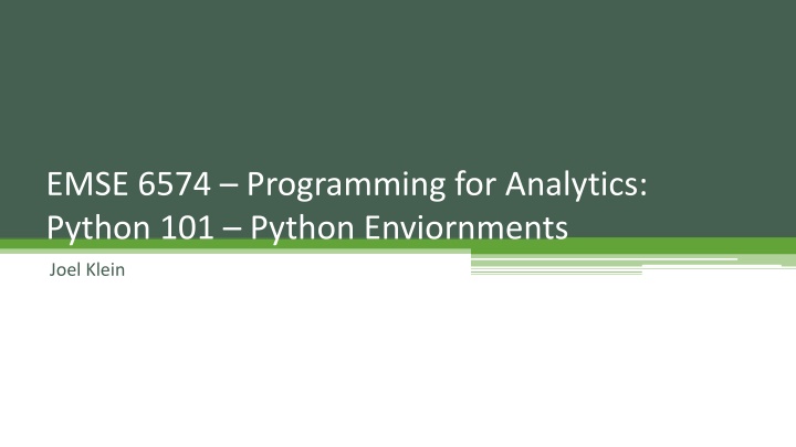 Setting Up Python Environment with Anaconda for Analytics