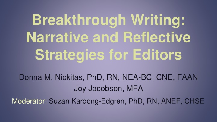 Breakthrough Writing: Enhancing Nursing Communication through Narrative Strategies