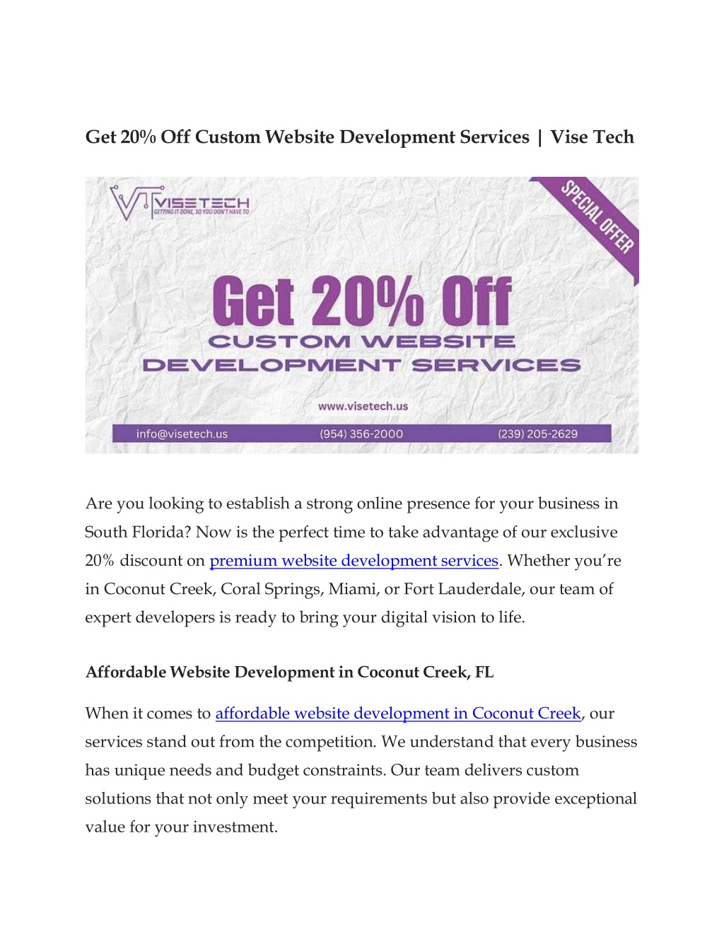 get 20 off custom website development services l.w