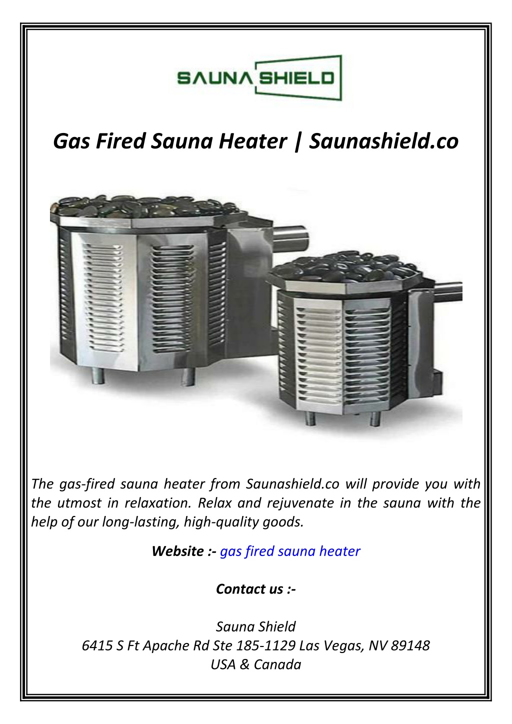 gas fired sauna heater saunashield co l.w