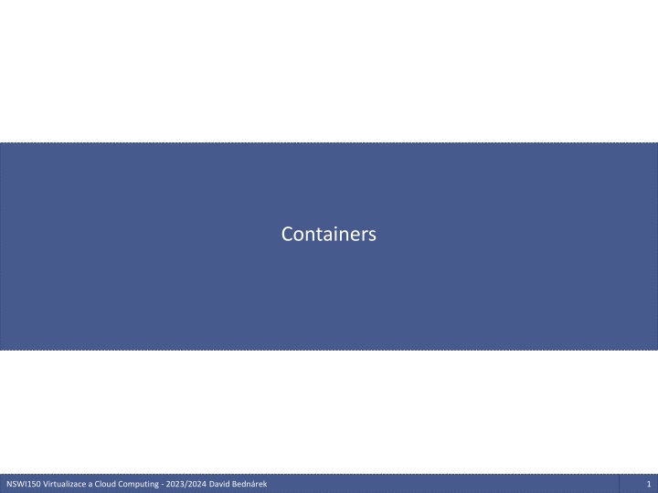 Containers and Virtualization in Cloud Computing