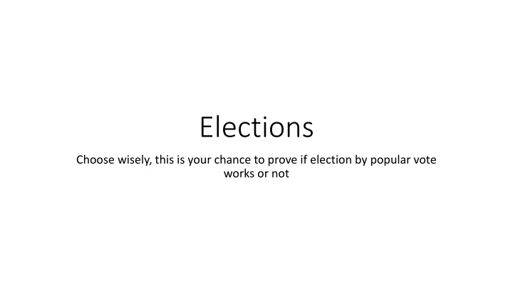 Important Announcements and Election Results