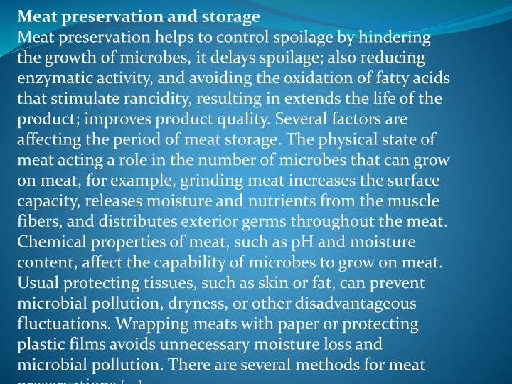 Meat Preservation Techniques and Storage Methods