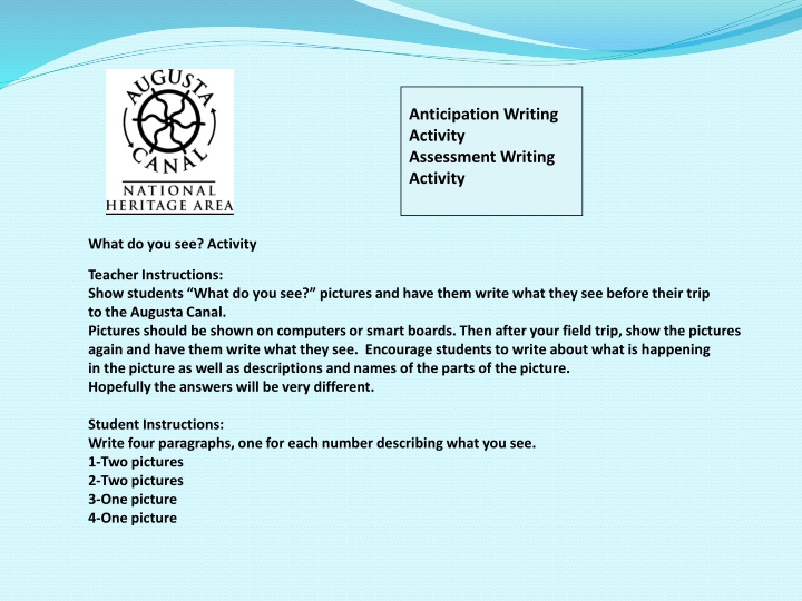 Engaging Writing Activity: 'What Do You See?' - Augusta Canal Field Trip Prep