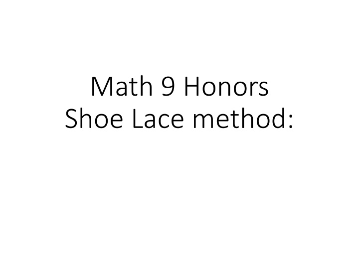 Shoe Lace Method for Finding Polygon Areas