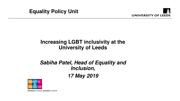 Advancing LGBT Inclusivity at the University of Leeds