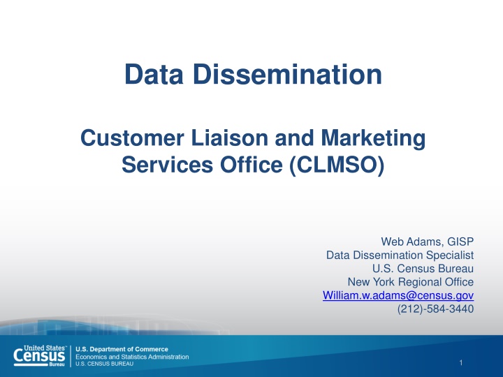 Data Dissemination Services Overview and Tutorials