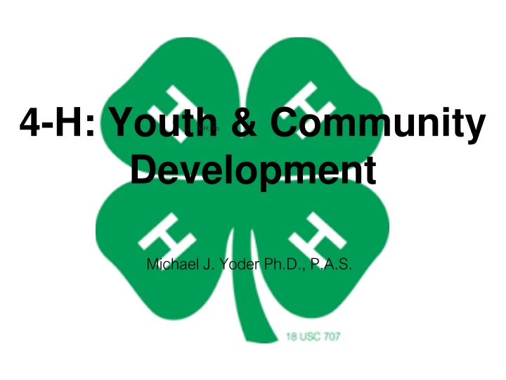 Evolution of Agriculture Education: 4-H Clubs Legacy