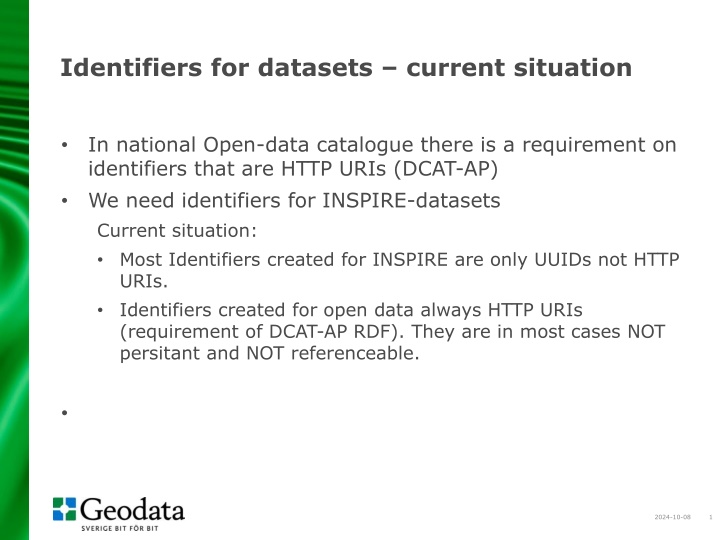 Recommendations for Creating Identifiers in Data Catalogues