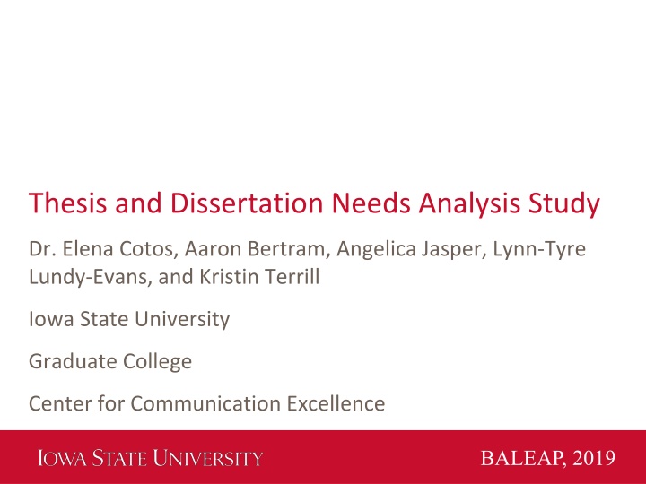 Needs Analysis Strategies in Thesis and Dissertation Writing