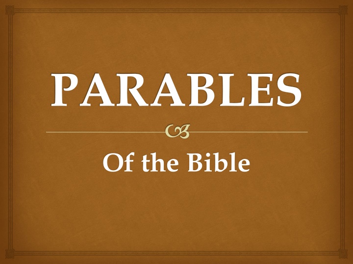 Parables in the Bible