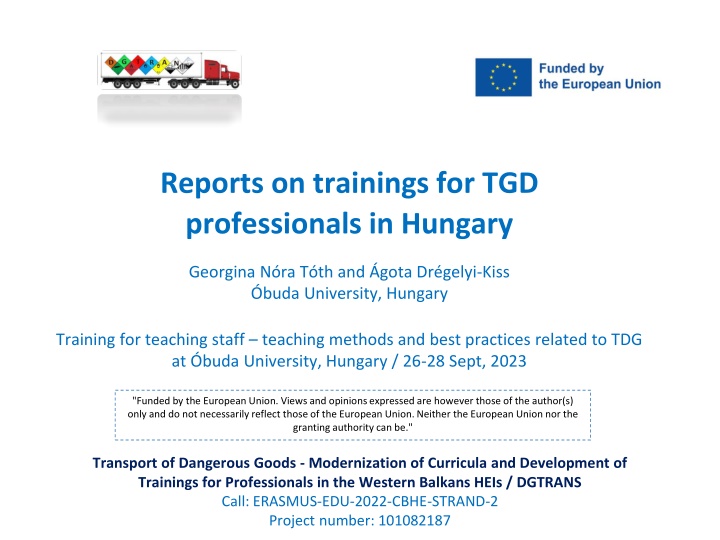 Training for TGD Professionals in Hungary: Modernization and Development
