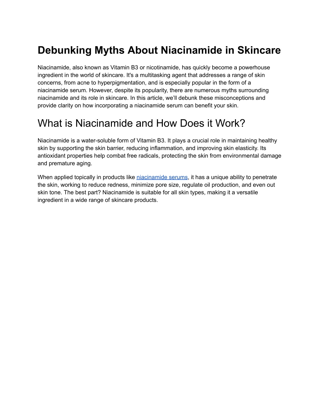 debunking myths about niacinamide in skincare l.w