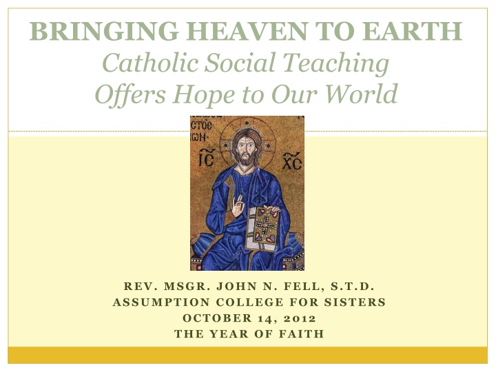 Catholic Social Teaching: Bringing Hope to Our World