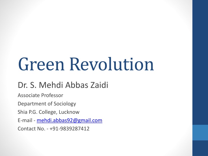 The Green Revolution in India