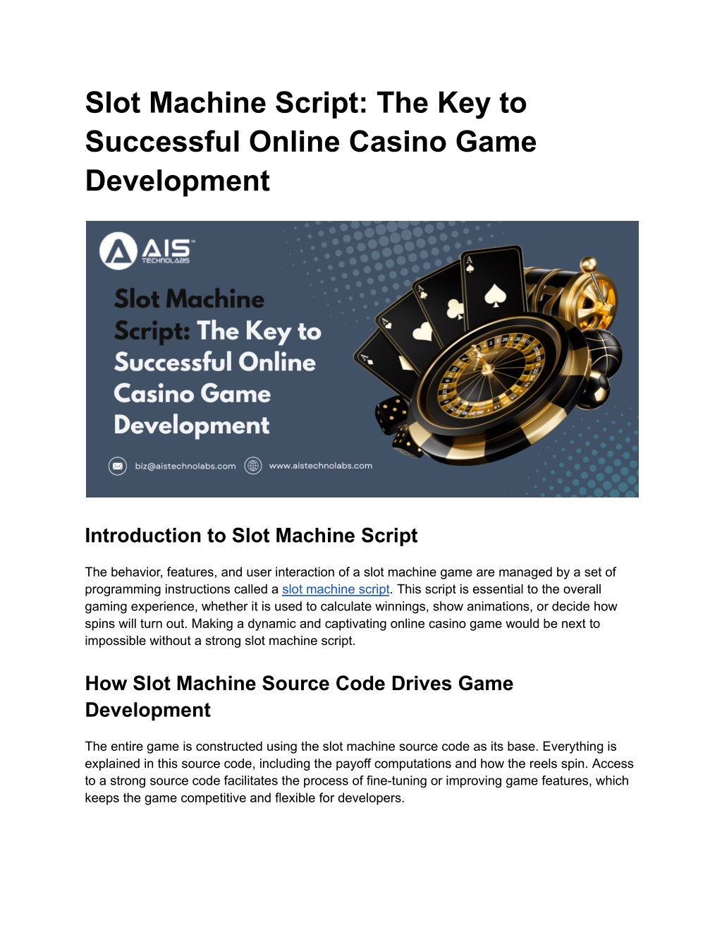 slot machine script the key to successful online l.w