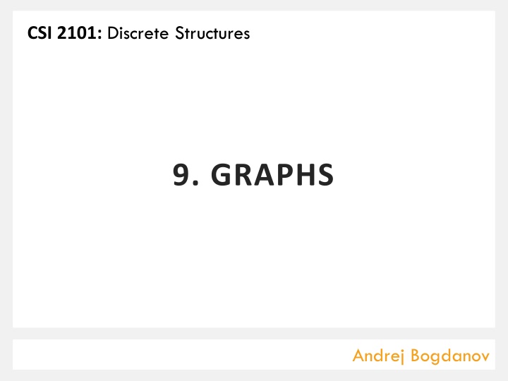 Graph Theory Fundamentals