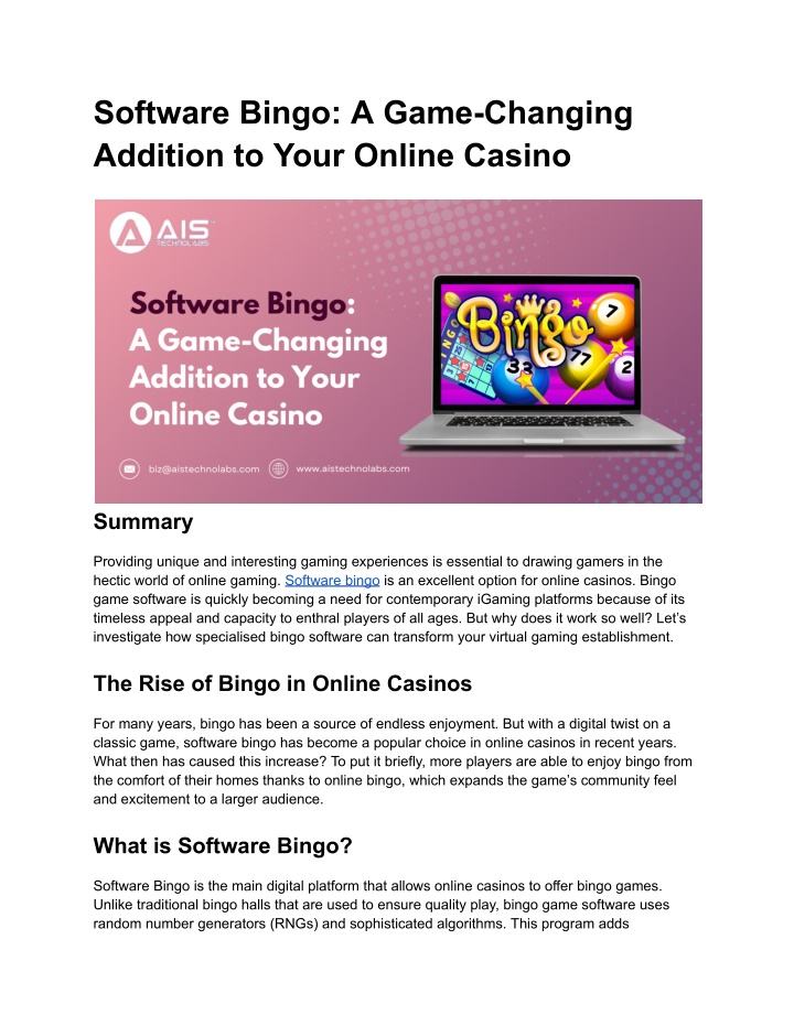 software bingo a game changing addition to your n.w