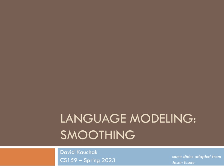 Language Modeling Smoothing Techniques Overview