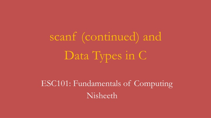 scanf and Data Types in C