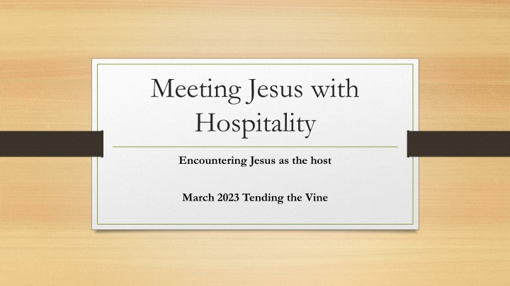 Hospitality and Humility in the Scriptures