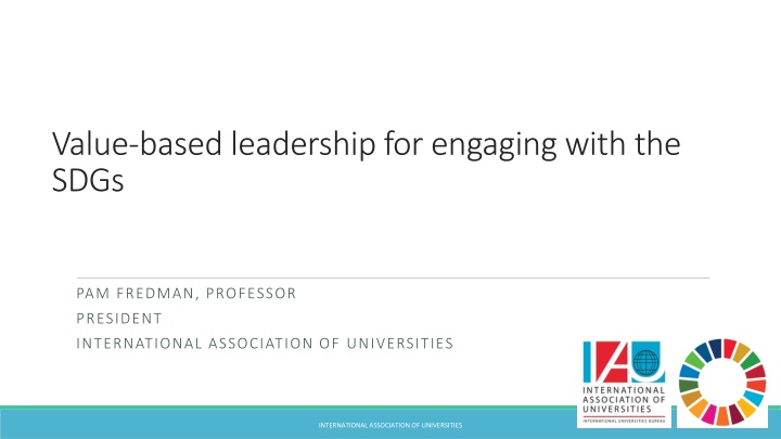 Value-Based Leadership for Engaging with the SDGs by Pam Fredman
