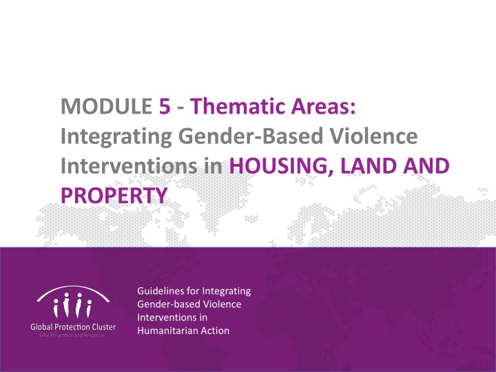 Integrating Gender-Based Violence Interventions in Housing, Land, and Property