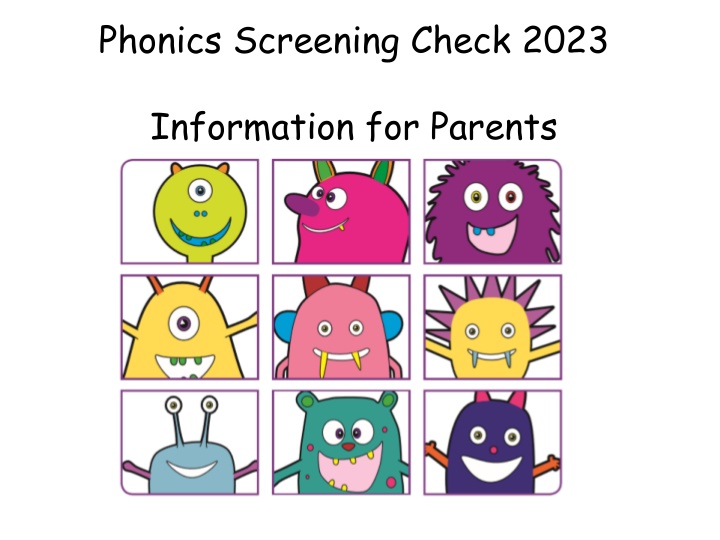 The Phonics Screening Check for Parents