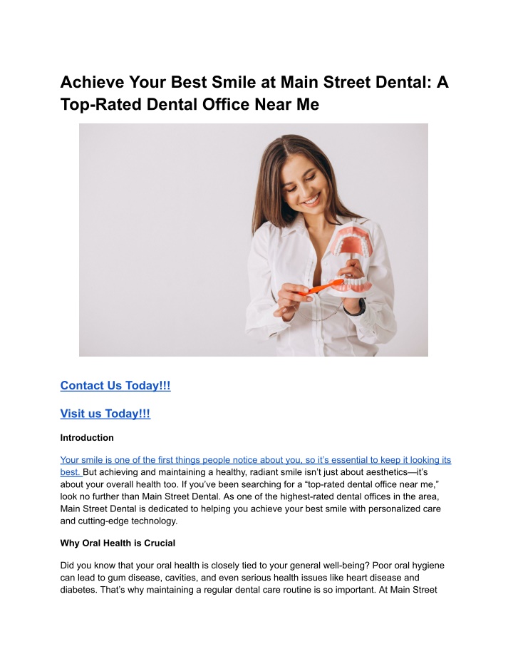 achieve your best smile at main street dental n.w