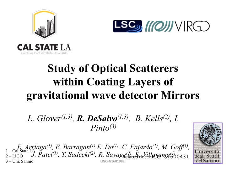 Study of Optical Scatterers Within Coating Layers of Gravitational Wave Detector Mirrors