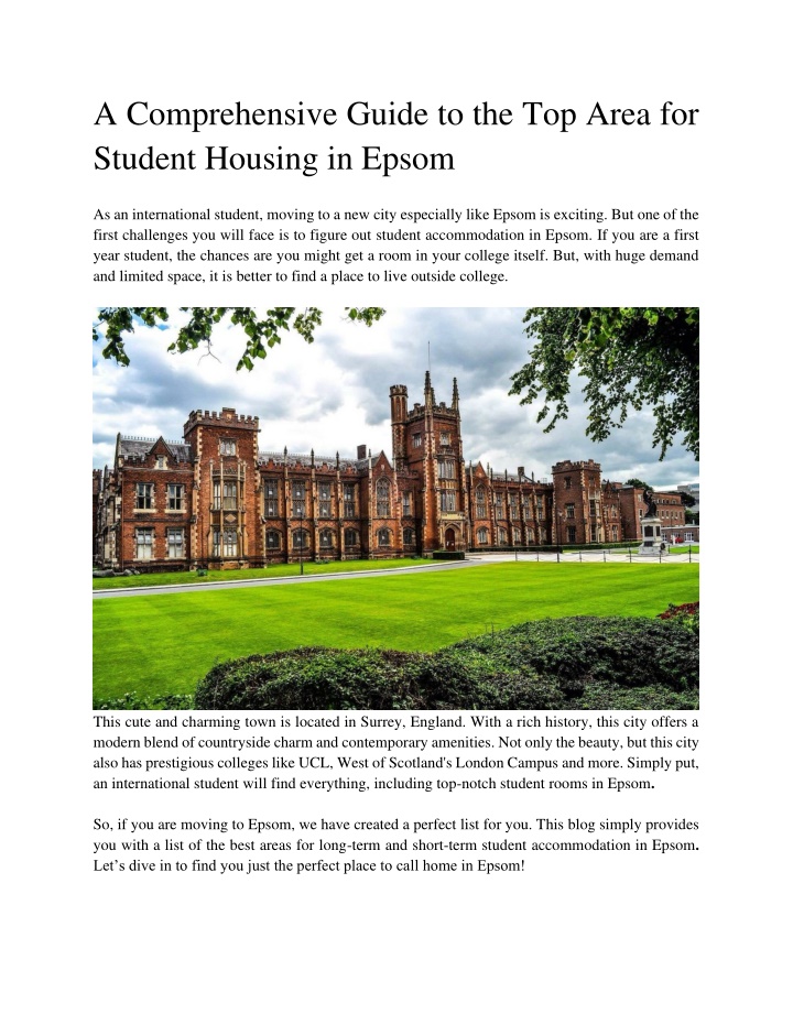 a comprehensive guide to the top area for student n.w
