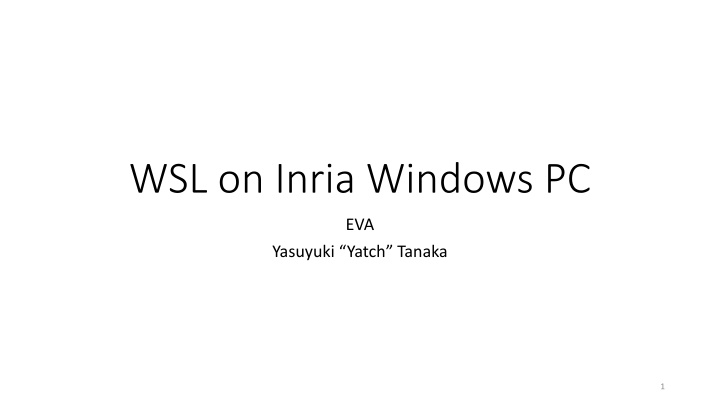 Troubleshooting WSL Issues on Inria Windows PC
