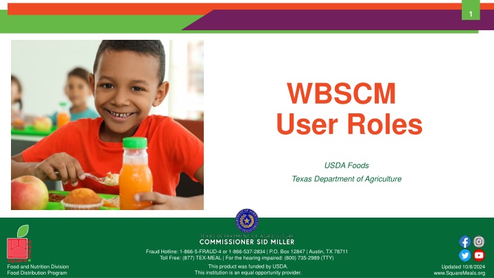 Efficient USDA Food Distribution Program Management System