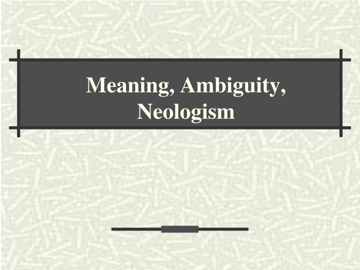Ambiguity in Translation Theory