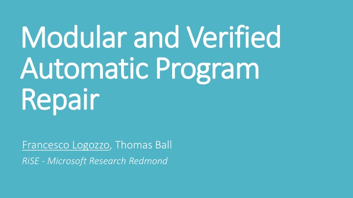 Advancing Automated Program Repair Through Verified Code Modifications
