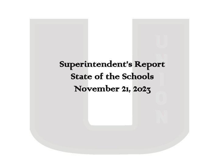 Township of Union Public Schools Report on Impact Employee Recognition and High School Honors Performance Series