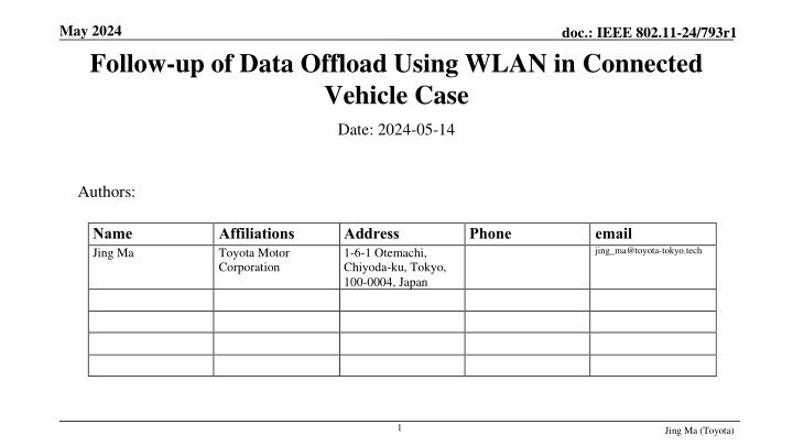 Enhancing Data Offload Using WLAN for Connected Vehicles