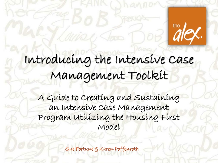 Intensive Case Management Toolkit for Housing First Programs
