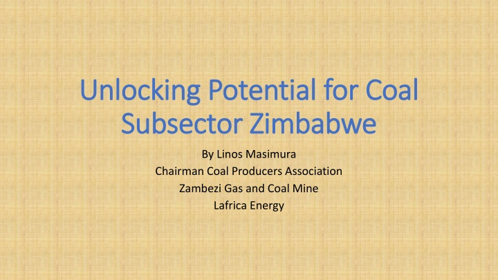 Unlocking Potential for Coal Subsector in Zimbabwe: Insights by Linos Masimura