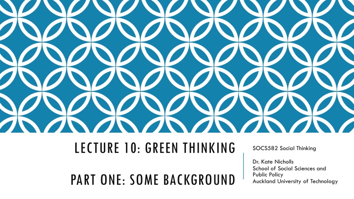 Green Thinking: Societal Perspectives on Environment and Ecology