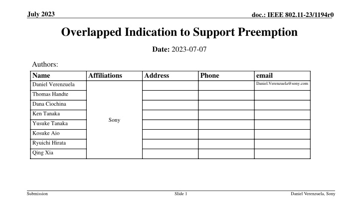 Overlapped Indication for Event-Based Low Latency Traffic Support in IEEE 802.11