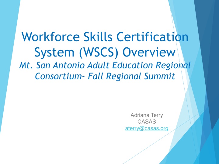 WSCS - Workforce Skills Certification System Overview