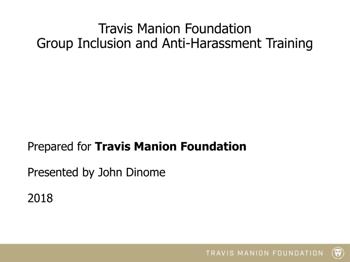 Workplace Harassment Prevention Training Overview