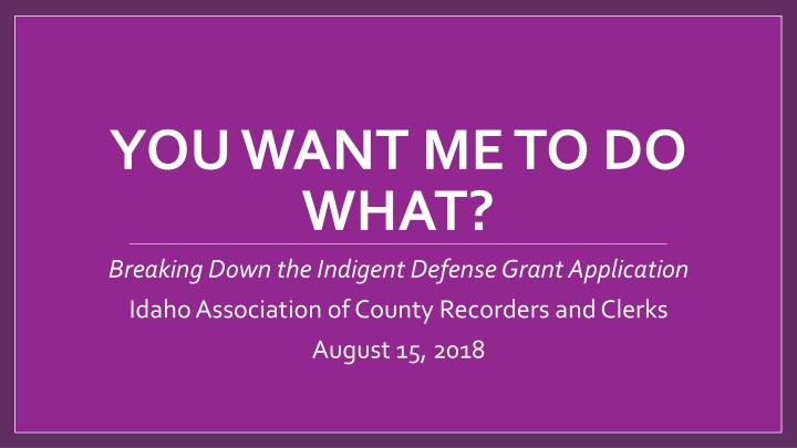 Indigent Defense Grant Application Guidelines