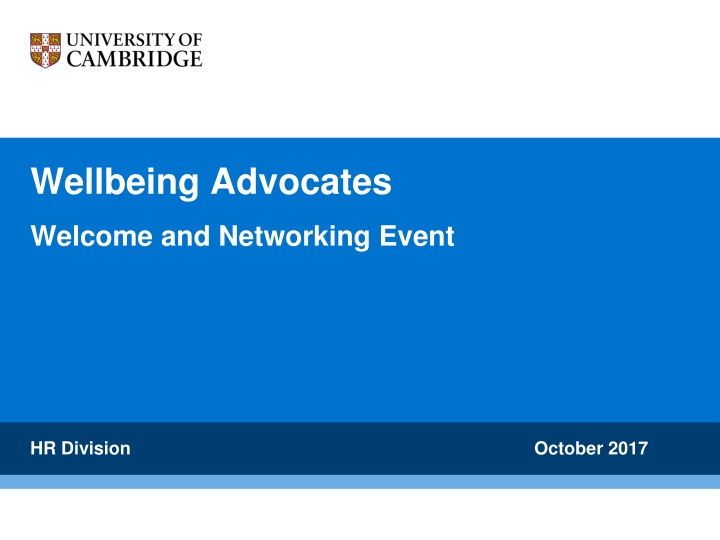Wellbeing Advocates Networking Event Highlights October 2017