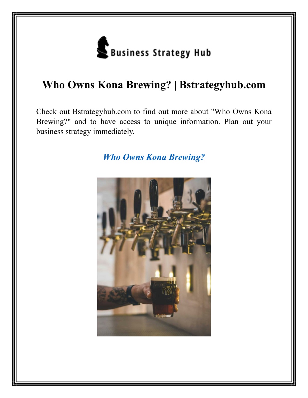 who owns kona brewing bstrategyhub com l.w